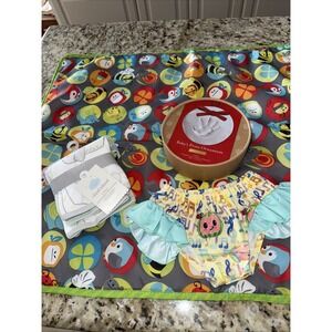 EvenfloExersaucer‎ Mat TummyTime Baby Print Ornament Wash Cloth Diaper Cover4563